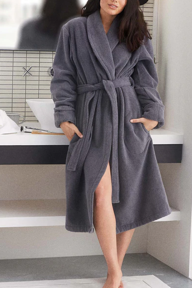Ex Famous Store Ladies White Soft Cosy Winter Hooded Fleece Warm Dressing Gown