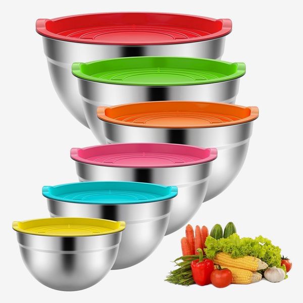 Stainless Steel Mixing Bowls Set, TINANA 6 Pack Mixing Bowls with Lids
