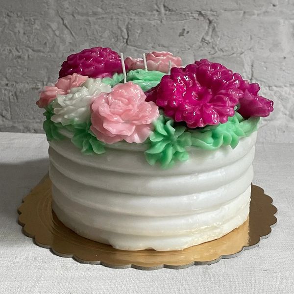 Cereria Introna Torta Fiori Rosa Flower Cake Candle