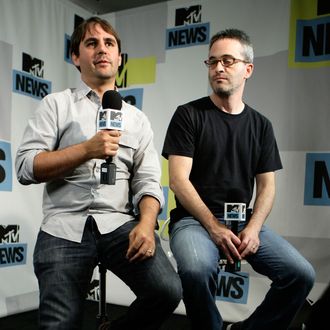 Producers Roberto Orci (L) and Alex Kurtzman at the MySpace & MTV Tower at Comic Con