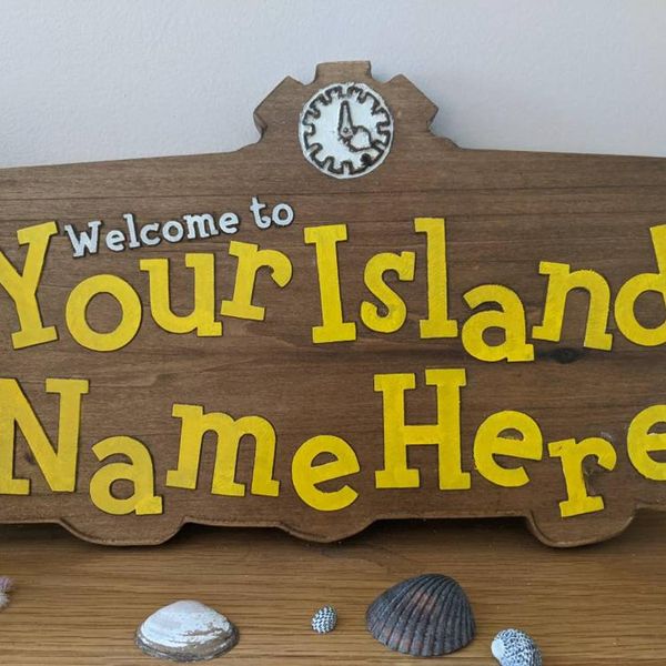 WayforkWoodworks Welcome to My Island Sign