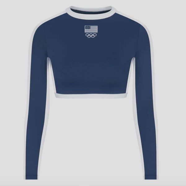 SKIMS Team USA Signature Swim Olympic Long Sleeve Cropped Tee