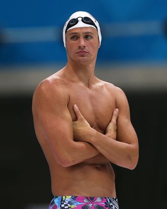 Ryan Lochte of the United States looks on during a training session ahead of the London Olympic Games at the Aquatics Centre in Olympic Park on July 24, 2012 in London, England.