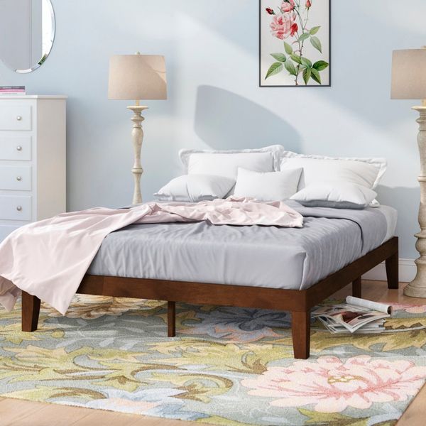 Red Barrel Studios Harlow Solid Wood Platform Bed - Antique Espresso, Queen