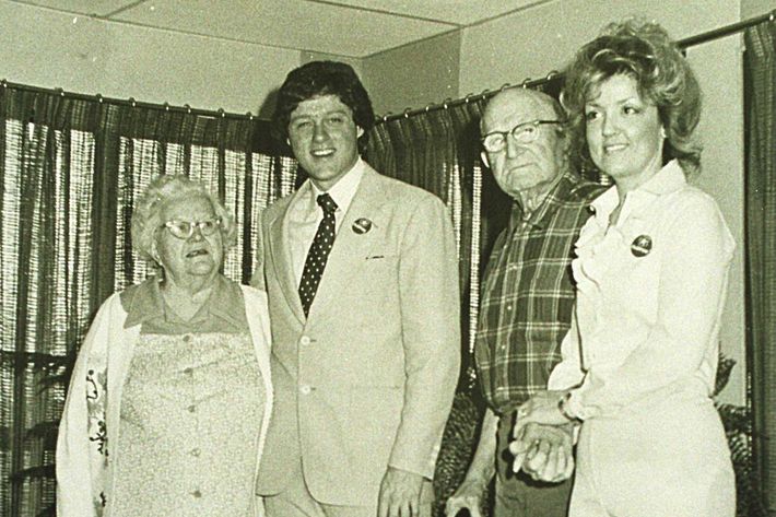 1978, Van Buren, Arkansas, Bill Clinton on a visit to Juanita Broaddrick's (right) nursing home
