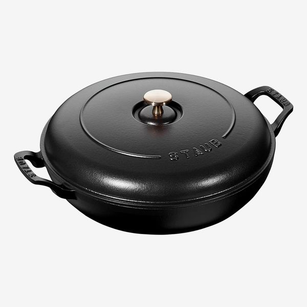 Staub 3.5-Qt. Cast-Iron Braiser in Matte Black