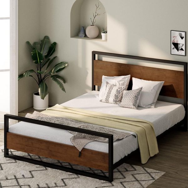 Zinus Suzanne Metal and Wood Platform Bed