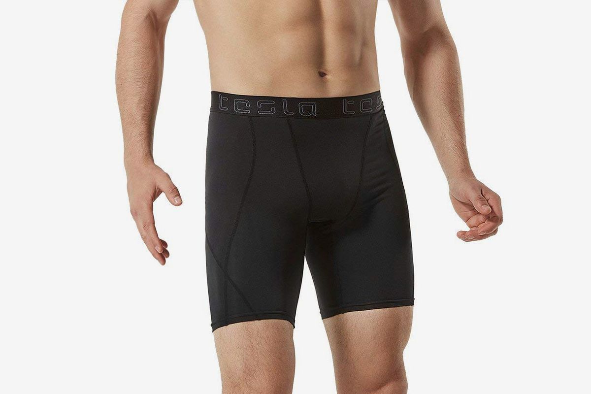 Men's Compression Shorts with Pockets Athletic Baselayer Underwear for Running 