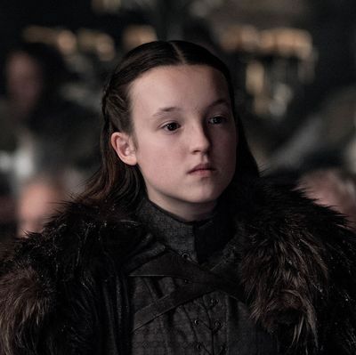Bella Ramsey as Lyanna Mormont in the season eight Game of Thrones premiere.