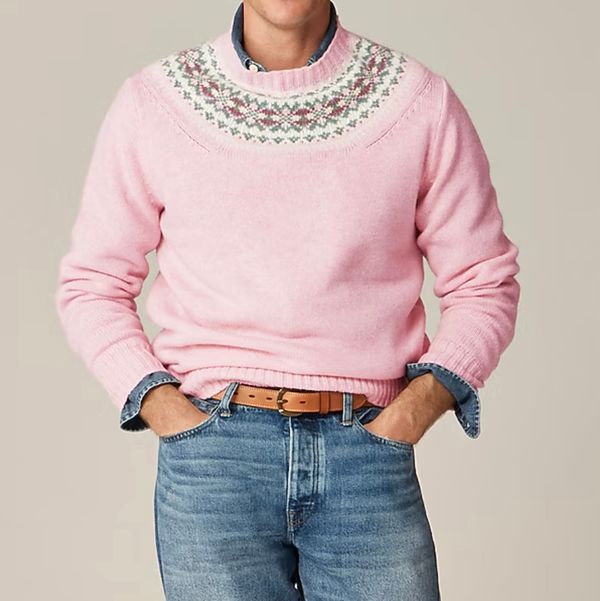 J.Crew Fair Isle-Yoked Sweater in Wool