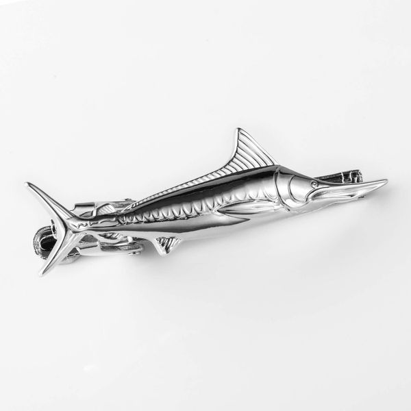 Marlin Fish Tie Bar in Silver