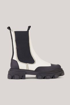 Ganni Mid-Calf Leather Chelsea Boot