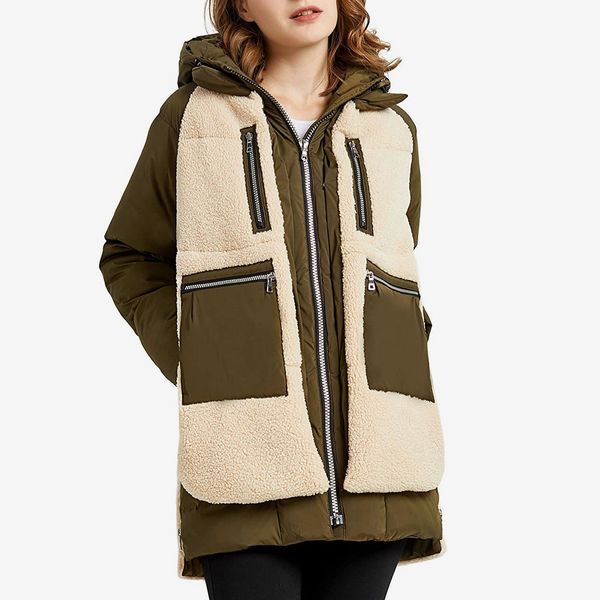 Orolay Women’s Fleece Down Coat Thickened Winter Puffer Down Jacket