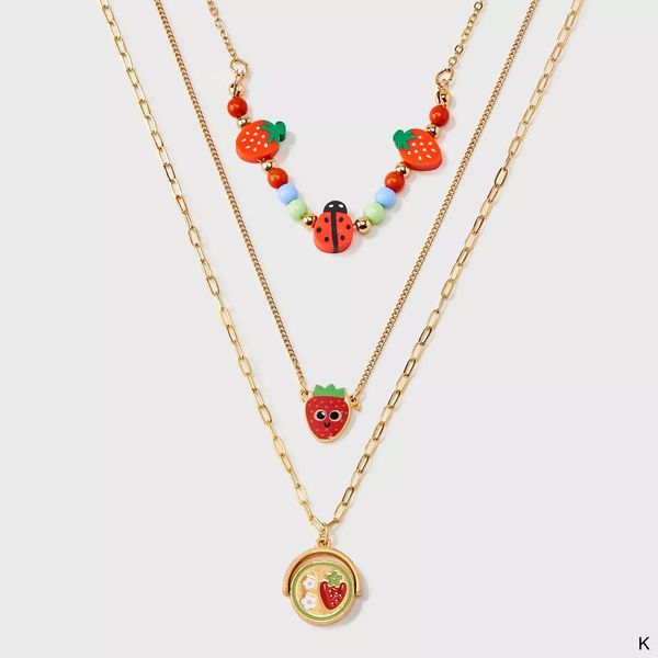 Cat & Jack Girls' 3pk Strawberry Necklace Set