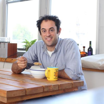 Sussman, at home, with cereal.