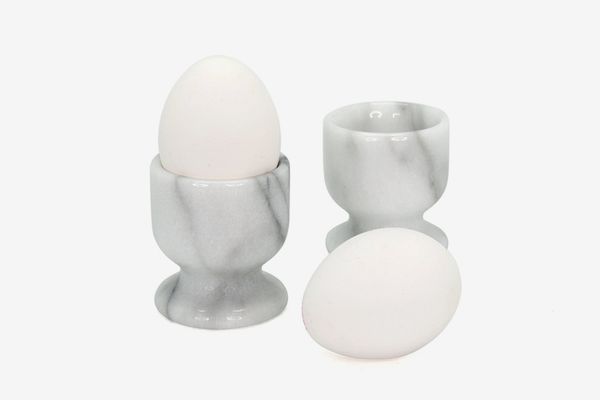 Creative Home Natural White Marble Egg Cup, Set of 4