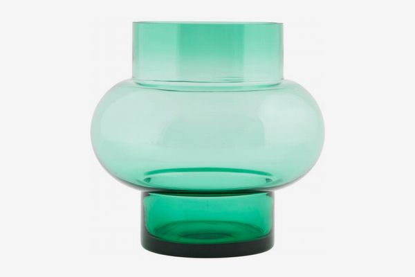 Five and Dime House Doctor Green Tinted Glass Vase