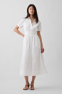Gap Poplin Smocked-Waist Maxi Dress