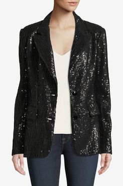 Berek Two-Button Notch-Lapel Sequined Blazer