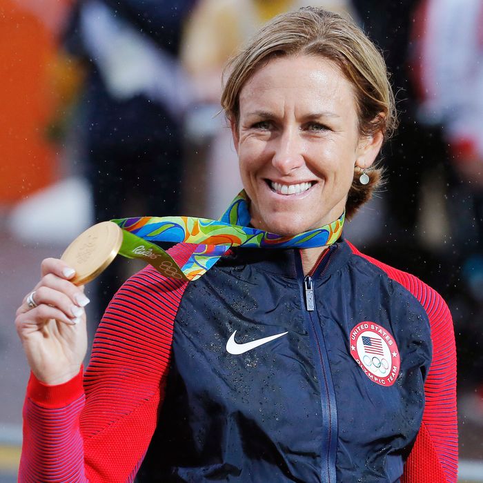 Kristin Armstrong with her third gold medal. What have you done with your life?