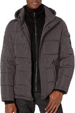 calvin klein men's alternative down puffer jacket with bib & hood