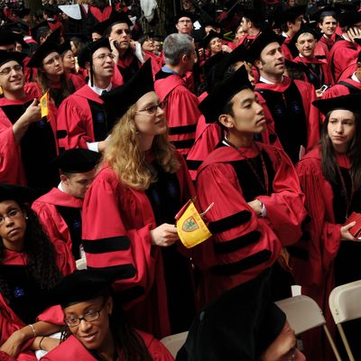 Harvard University students attend commencement ceremonies 