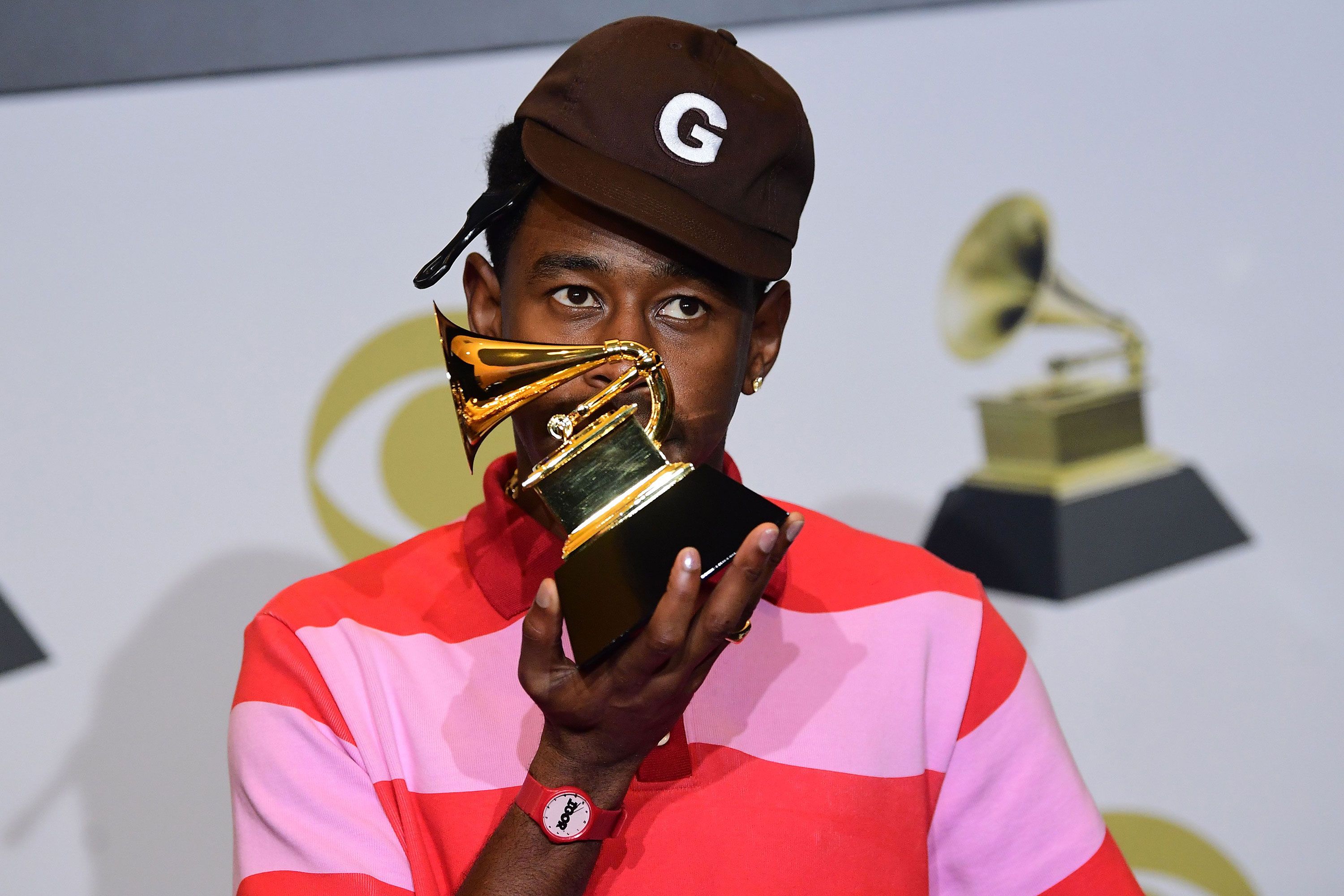 Tyler, the Creator accepts his Grammy on Instagram Live