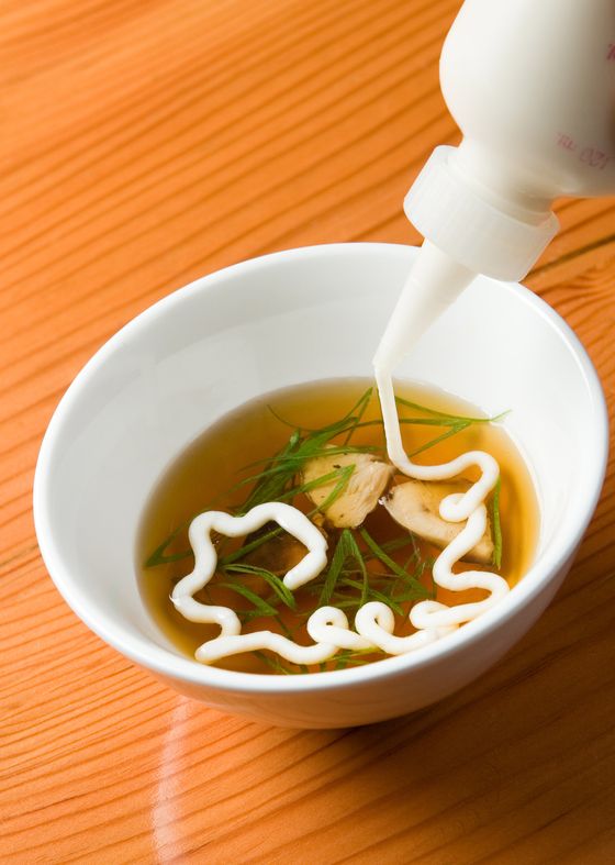 Miso soup with "instant" noodles.