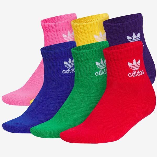 Adidas Kids' Assorted Originals Quarter Crew Socks - 6-Pack