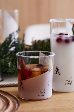 West Elm St. Jude Holiday Skiers Glassware Set