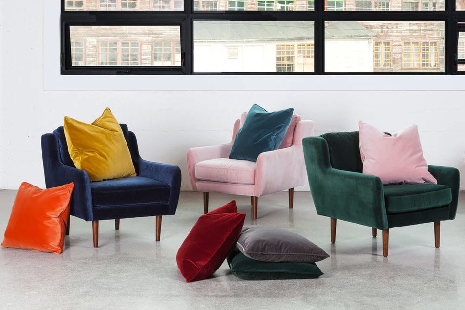 luxury velvet armchairs