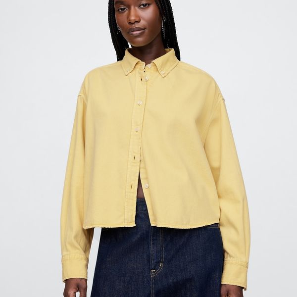 Gap UltraSoft Denim Cropped Big Shirt