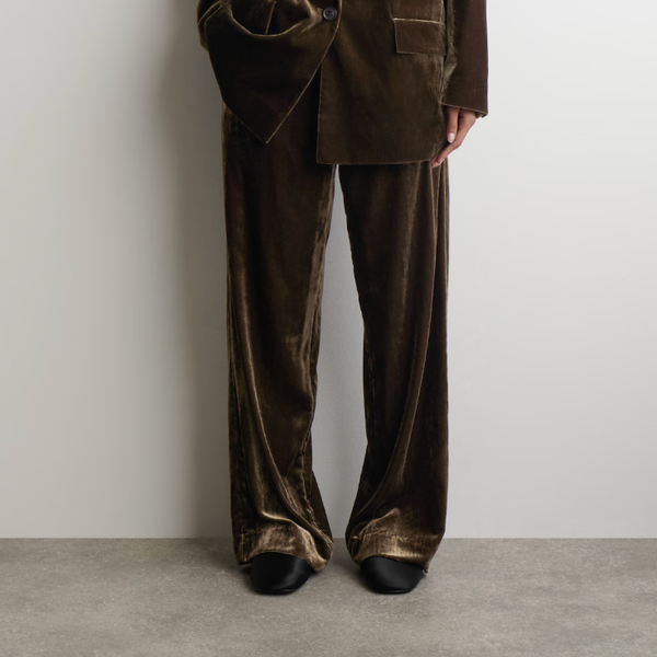 Cos Velvet Elasticated Straight-Leg Trousers