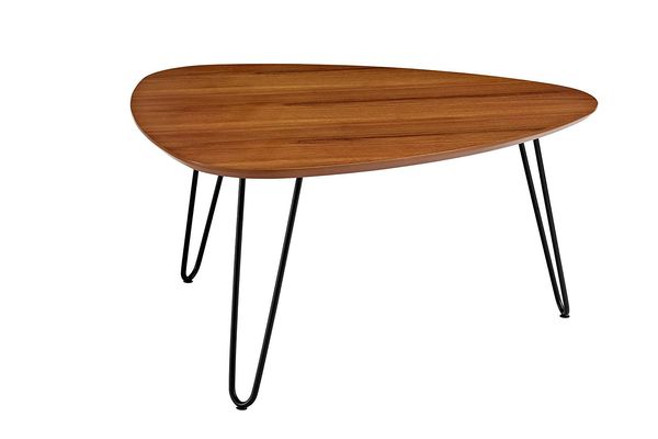 WE Furniture 32” Hairpin Leg Wood Coffee Table