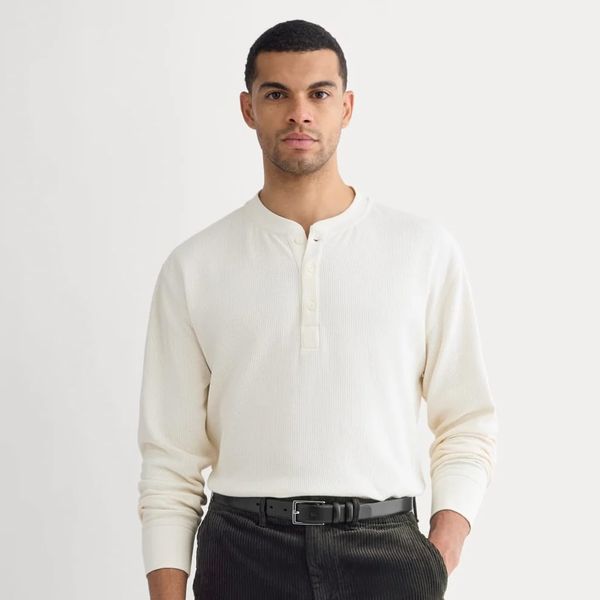Everlane Thermal Henley in Cozy Waffle