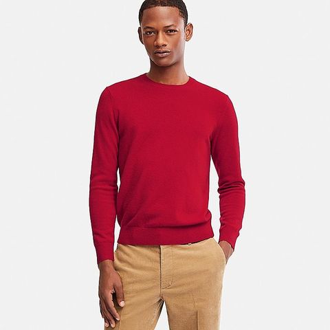 Men’s Cashmere Crew Neck Long-Sleeve Sweater