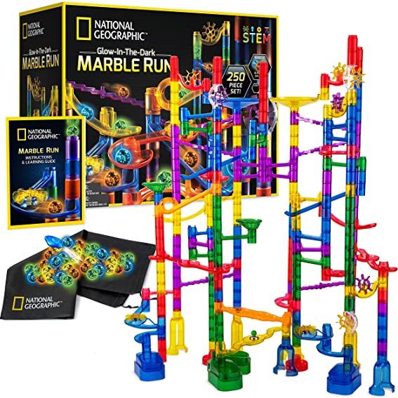 National Geographic Glowing Marble Run – 150 Piece Construction Set