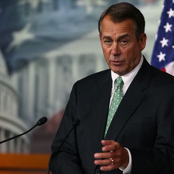U.S. House Speaker John Boehner (R-OH) speaks during his weekly news conference on December 15, 2011.