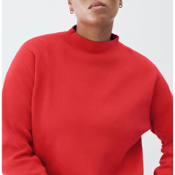 MANGO Mock Neck Sweater