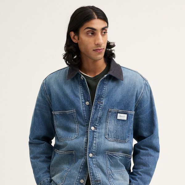 Madewell The Reissue Cord-Collar Denim Chore Jacket