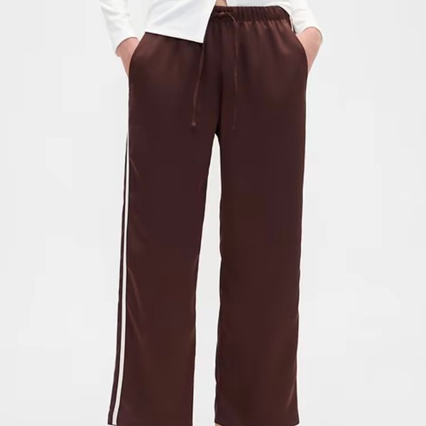 Gap Factory Relaxed Satin Straight-Leg Crop Pants