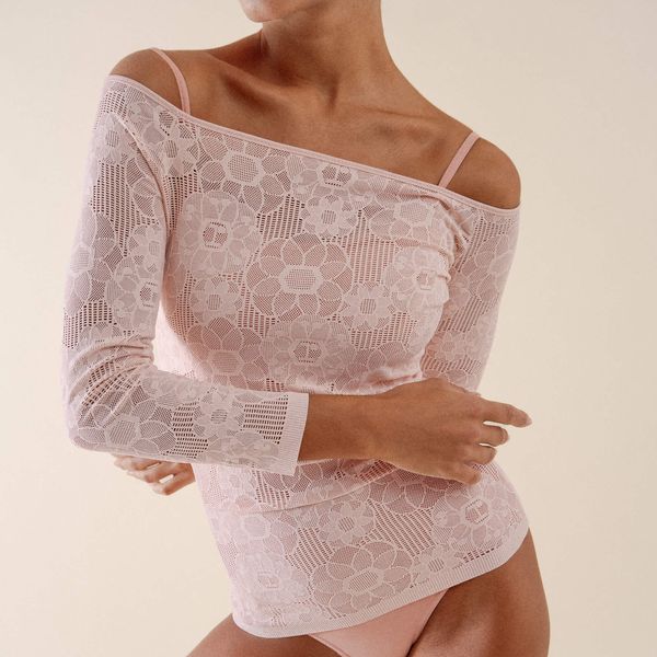Repetto Long Sleeves Top in Rosette Lace