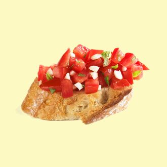 Crostini with Garlic and Tomato on White