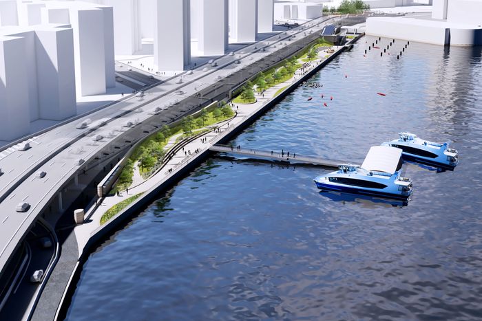 The recreation area taking shape around Stuyvesant Cove.