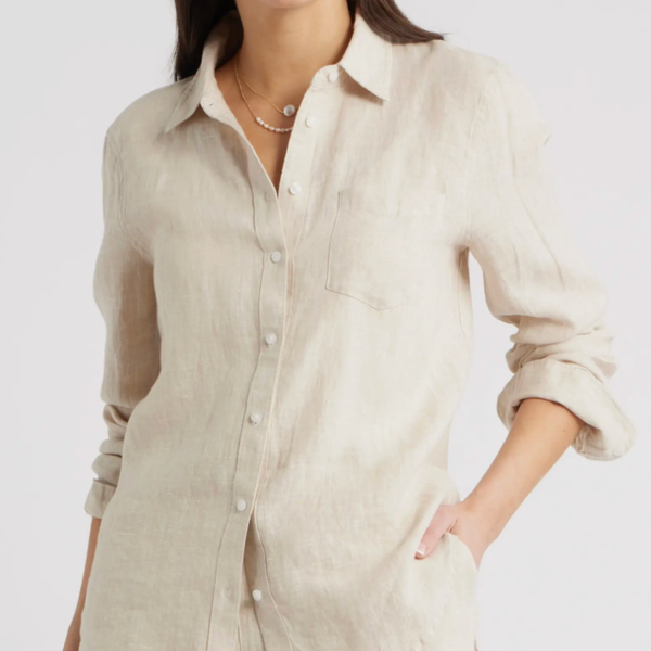 Caslon Casual Linen Button-Up Shirt