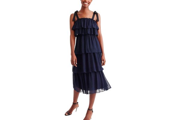 J. Crew Tiered Tie-Shoulder Dress