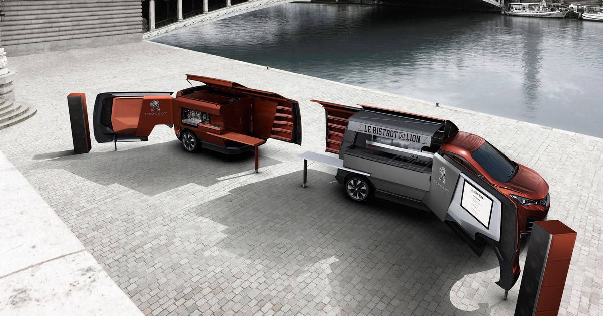  Aquí hay una nueva furgoneta Peugeot diseñada específicamente para ser un camión de comida