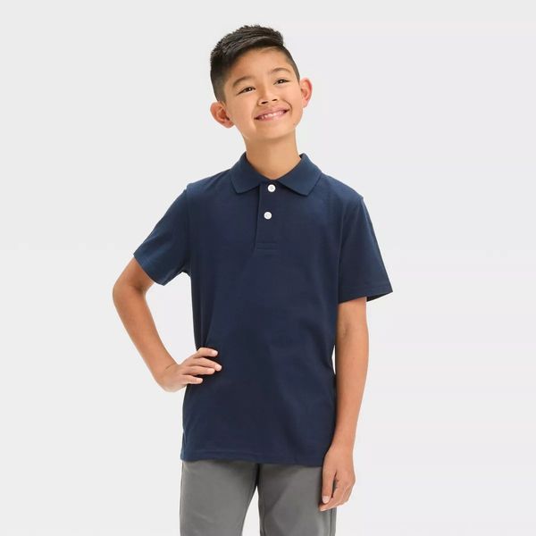 Cat & Jack Boys' Short Sleeve Jersey Uniform Polo Shirt