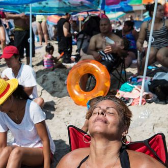 New Yorkers Flock To The Beach On Labor Day Ocean Coney Island