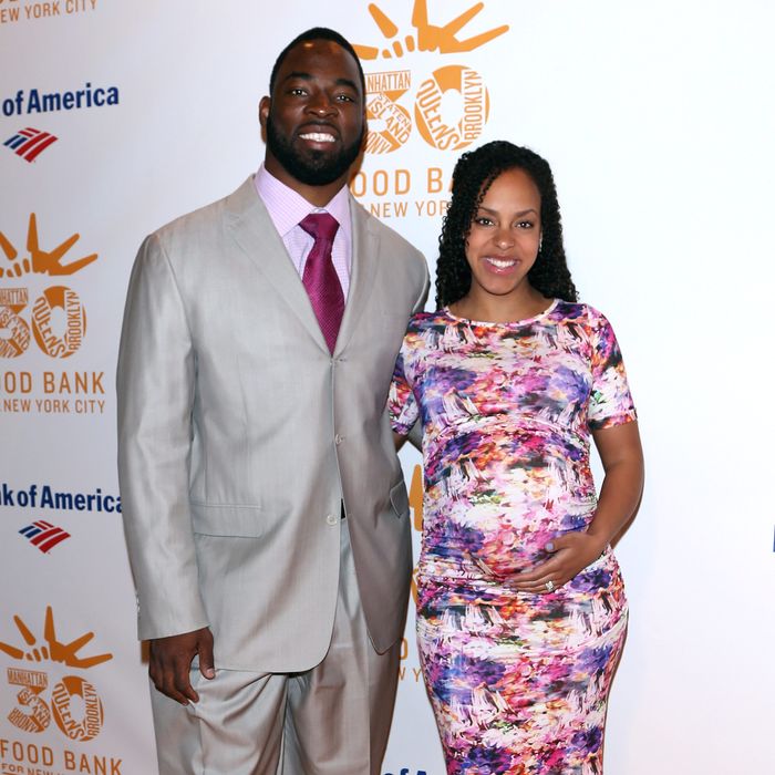 NFL Player Justin Tuck and Lauren Tuck arrive at the Food Bank For New York City's Can-Do Awards celebrating 30 years of service to NYC on April 30, 2013 in New York City.